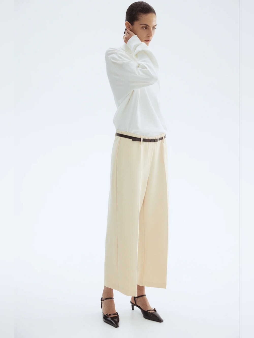 H&M Belted Ankle Length Pants